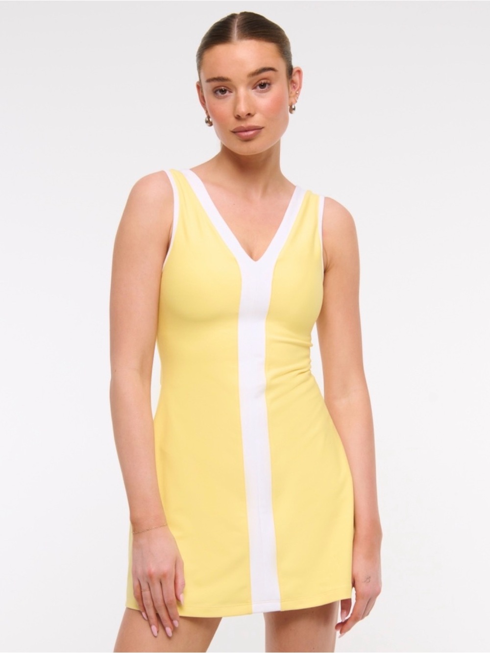 YPB sculptLUX V-Neck Mini Dress - Butter Yellow